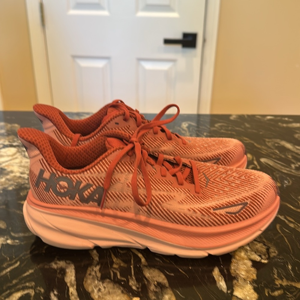 Hoka Women's Athletic Shoes in Coral and Pink - Picture 3 of 9